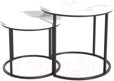 Комплект журнальных столиков Halmar Oreo / V-CH-OREO-LAW-BIALY MARMUR - фото