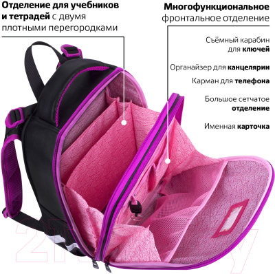 Школьный рюкзак Brauberg Shiny. Magic Cat / 271381