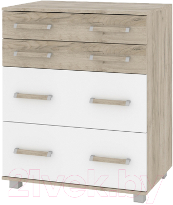 Комод Modern Виора В88 (серый дуб/белый) - фото