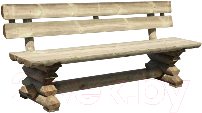 Скамья садовая Массив-Древ L200 2000x600xН830 (со спинкой) - фото