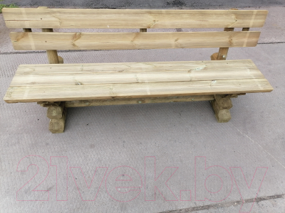 Скамья садовая Массив-Древ L200 2000x600xН830 (со спинкой)