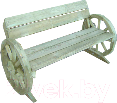 Скамья садовая Массив-Древ Колесо L120 1400x600x780 - фото