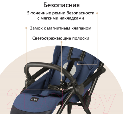 Детская прогулочная коляска Leclerc Magic Fold Plus / LEC25972 (синий)