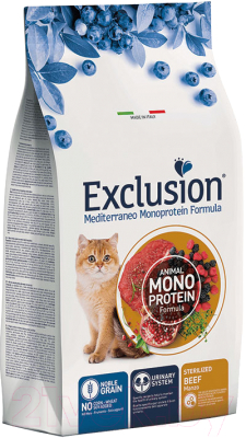 Сухой корм для кошек Exclusion Monoprotein Sterilized Beef / NGCSB03 (300г) - фото