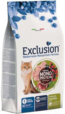 Сухой корм для кошек Exclusion Monoprotein Sterilized Chicken / NGCGC01 - фото