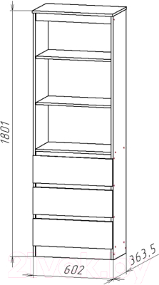 Стеллаж Астрид Мебель Ницца-4 / ЦРК.НЦ.04