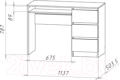 Компьютерный стол Астрид Мебель Ницца-11 / ЦРК.НЦ.11