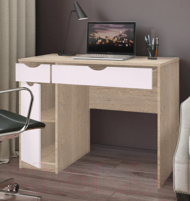 Письменный стол Артём-Мебель Белла СН 119.04 (дуб экспрессив песочный/белый)