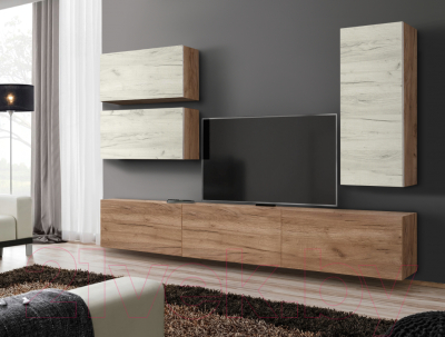 Стенка Артём-Мебель Венеция СН 121.01 (дуб крафт белый/дуб крафт табачный)