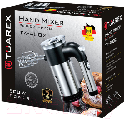 Миксер ручной Tuarex TK-4002 (черный/стальной)