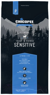Сухой корм для собак Chicopee HNL Sensitive форель с картофелем / 5359302 (2кг) - фото