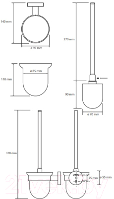 Ершик для унитаза Bemeta Coral 158113017 (кофе)