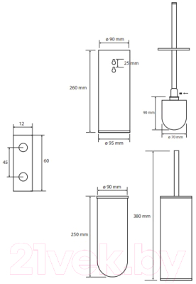 Ершик для унитаза Bemeta Sablo 160313060