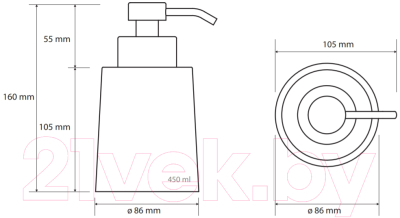 Дозатор для жидкого мыла Bemeta Hotel 107109256