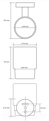 Стакан для зубной щетки и пасты Bemeta Amber 155110012