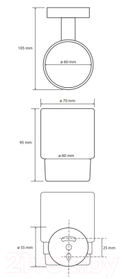 Стакан для зубной щетки и пасты Bemeta Brilo 161110012