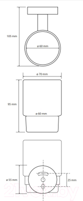 Стакан для зубной щетки и пасты Bemeta Sablo 160110012