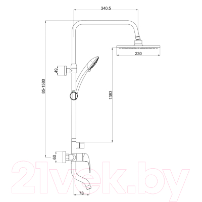 Душевая система Gross Aqua Aqua Basic GA9005SMD01