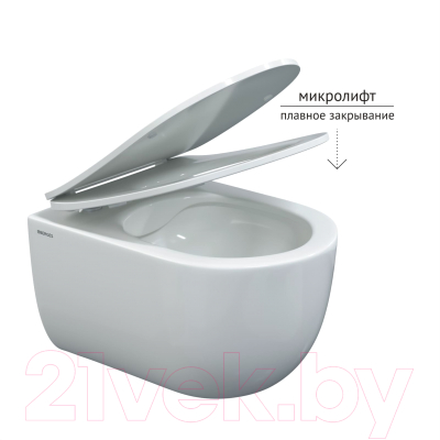 Унитаз подвесной с инсталляцией Berges Atom 043306 (с сиденьем и кнопкой смыва)