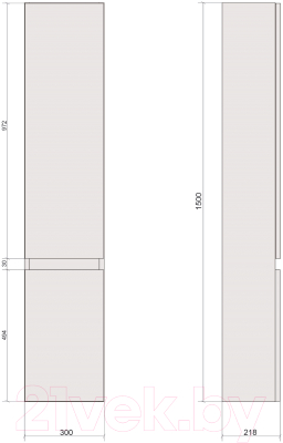 Шкаф-пенал для ванной Дабер 019 / СТ19.0.0.7 (дуб канзас коричневый/бетон чикаго)