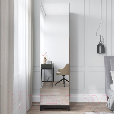 Шкаф Алери Ричмонд с зеркалом однодверный (грей/черно-серый)