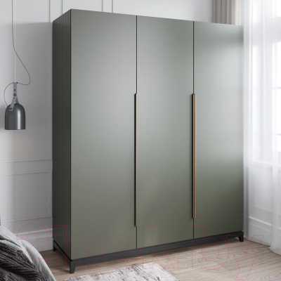 Шкаф Алери Ричмонд трехдверный (грей/черно-серый)