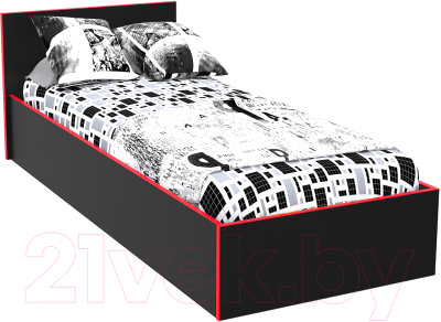 Односпальная кровать МДК Black BL-КР10К 100x200/700x1052x2032 - фото