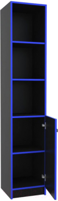 Стеллаж МДК Black BL-СЛУ3С 390x386x2000 (черный/кромка синяя)