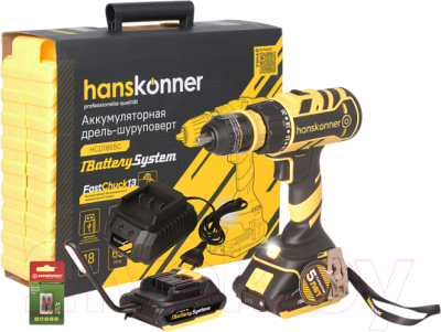 Аккумуляторная дрель-шуруповерт Hanskonner HCD1865C - фото