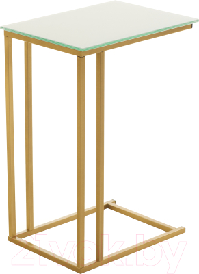 Приставной столик РасГар Престиж (белый/золотой) - фото
