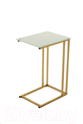Приставной столик РасГар Престиж (белый/золотой)