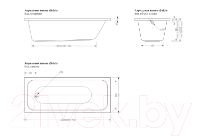 Ванна акриловая МетаКам Strict 150x70