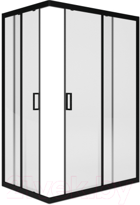 Душевой уголок МетаКам Universal Pro Black 120x80 / KKS_014548 (прозрачное стекло)