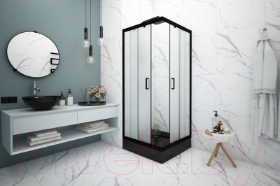 Душевой уголок МетаКам Universal Black 90x90 / KKS_013567