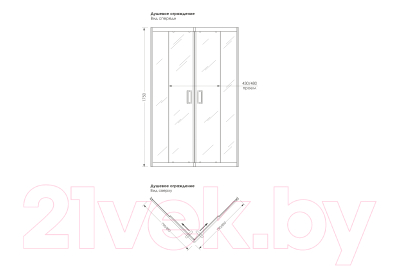 Душевой уголок МетаКам Universal Black 90x90 / KKS_013567