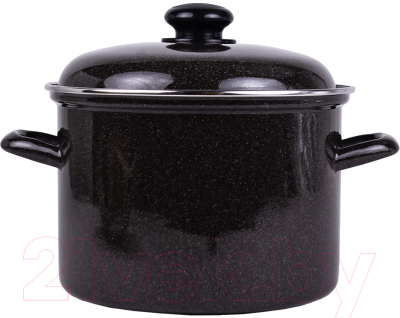 Кастрюля Лысьвенские эмали Коричневый рябчик С-1615 АП2/РкЭК - фото