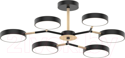 Потолочный светильник Mirastyle MH-3200/6 BK+Wood - фото