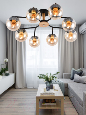 Потолочный светильник Mirastyle MH-10142/8B MBK+YLWD