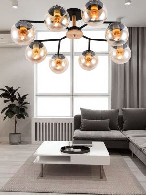 Потолочный светильник Mirastyle MH-10142/8B MBK+YLWD