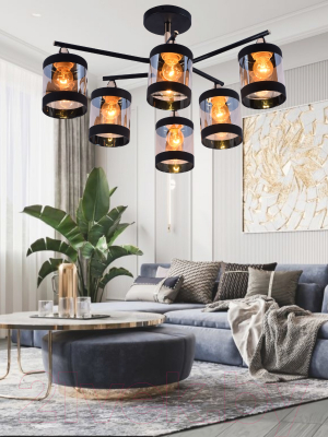 Потолочный светильник Mirastyle MH-10146/6B MBK+GD