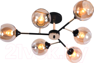 Потолочный светильник Mirastyle MH-10160/6 BK+FGD - фото