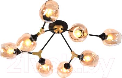 Потолочный светильник Mirastyle MH-2374B/8 Gold+BK - фото