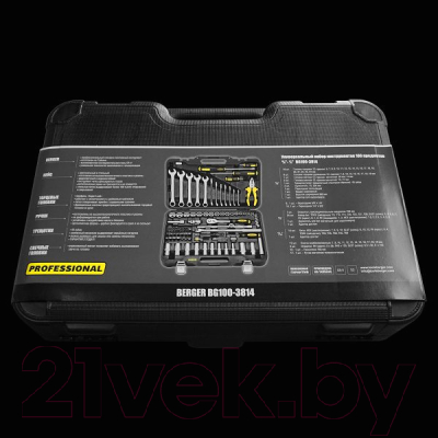 Универсальный набор инструментов BERGER 3/8” / BG100-3814 (100 предметов)