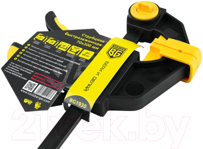 Струбцина BERGER Быстрозажимная 70x300мм, зажим до 60кг / BG1930