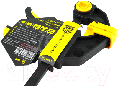 Струбцина BERGER Быстрозажимная 70x600мм, зажим до 60кг / BG1932