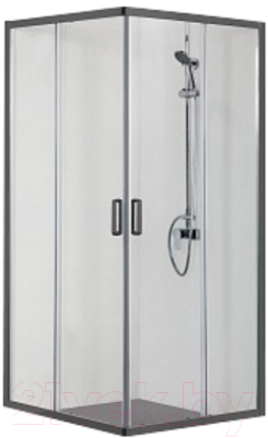 Душевой уголок Aquatek 100x100 / AQ ARI KV 10020BL (черный/прозрачное стекло) - фото