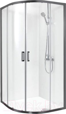 Душевой уголок Aquatek 100x100 / AQ ARI RO10020BL (черный/прозрачное стекло) - фото