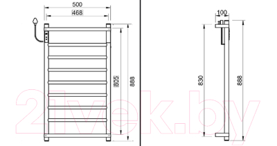 Полотенцесушитель электрический Maxonor Pure Life PL-TRE04-50-9-3