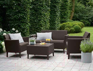 Комплект садовой мебели Keter Salemo 2-Sofa Set / 253228