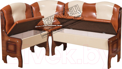 Уголок кухонный мягкий Слонимдревмебель Тюльпан М (орех/темно-коричневый/бежевый)